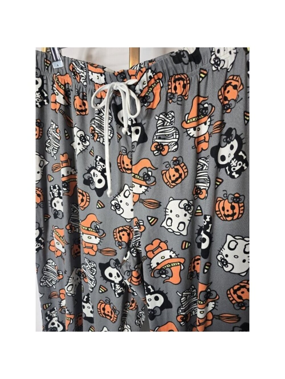 Hello Kitty Halloween Pajama Pants Witch Skeleton Mummy Pajama Jogger Pants XL - Picture 2 of 10